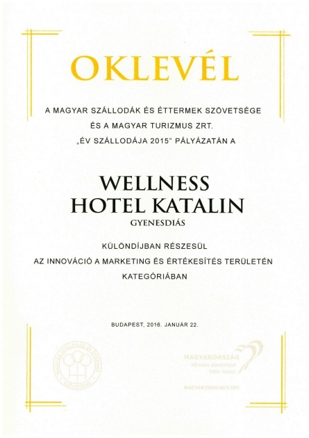 Hotel of the Year 2015, Special award